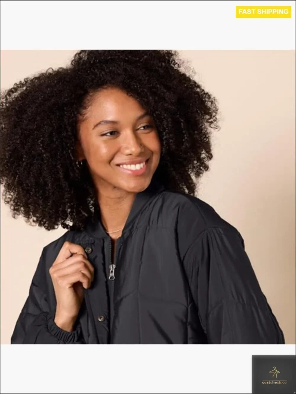 Oversized Quilted Coat Waterproof Insulated Winter Jacket Chevron 2-Way Zipper